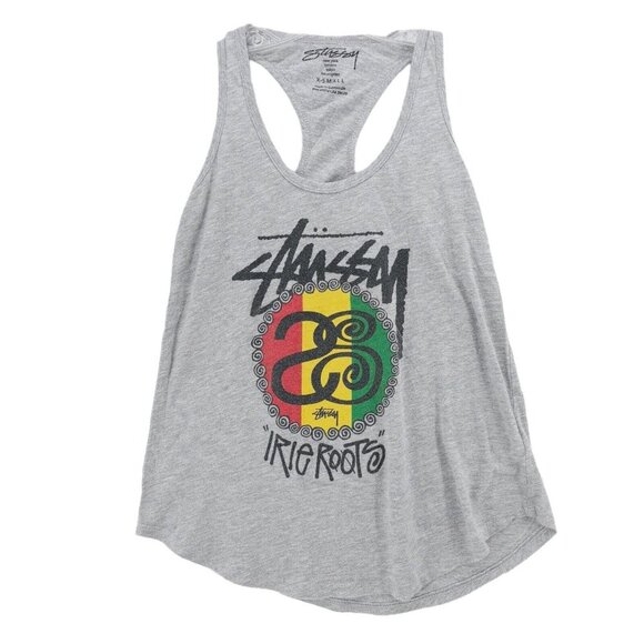 STUSSY Irie Roots Heather Gray Tank Top Women's XS - Misshapen - Picture 1 of 4
